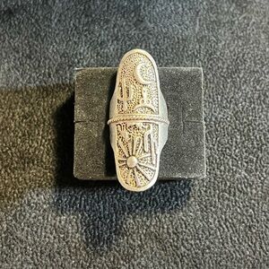 Silver Tone Day/Night Cacti Ornate Ring